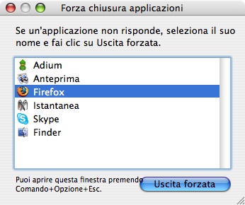 Forzare chiusura applicazioni Forzare chiusura applicazioni